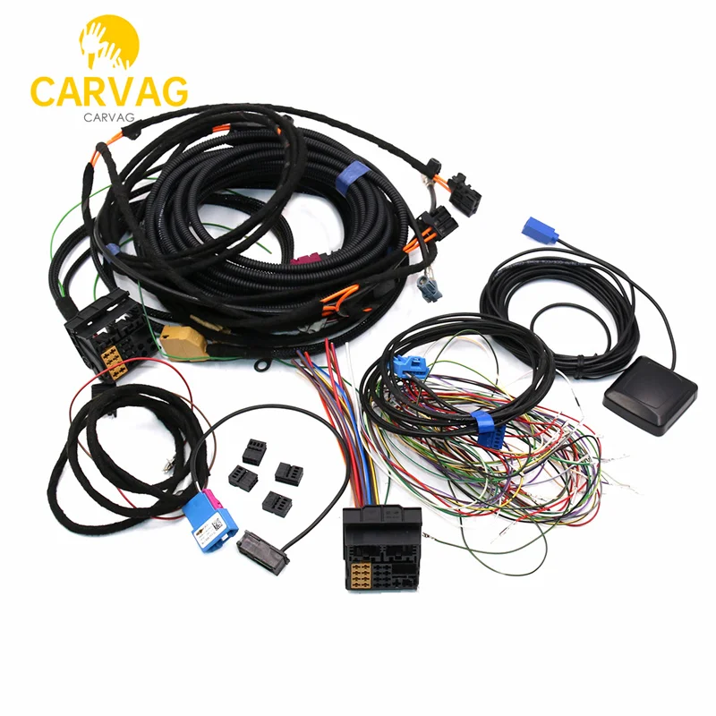 For Audi A4 B8 A5 B8 Q5 8R UPGRADE install MMI System Wire cable Harness & GPS ANTENNA & Mic