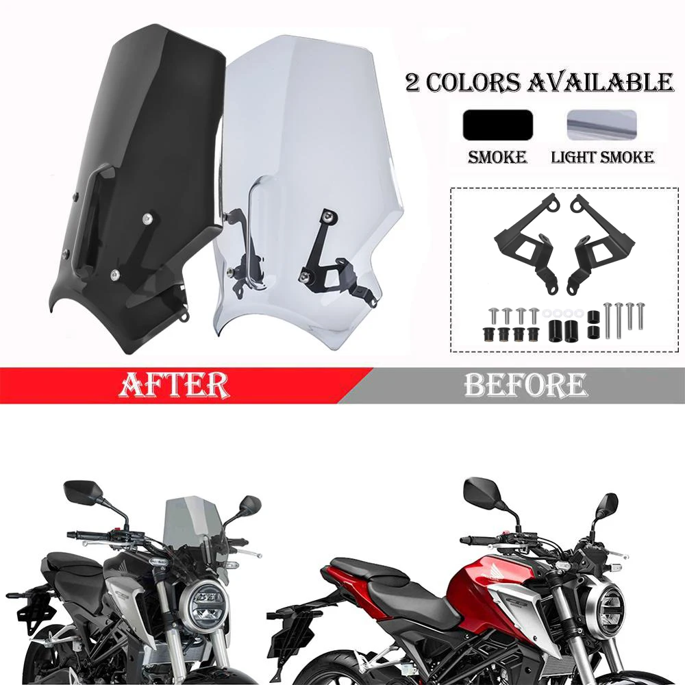 For Honda CB125R CB250R CB300R 2018-2022 Double Bubble Windshield WindScreen Wind Deflector Visor Motorcycle Accessories