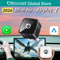 Adaptador Ottocast Mini Air inalámbrico CarPlay Android Auto AirPlay 3 en 1, conectar y usar, duplicación inalámbrica para Youtube, Tiktok, IPTV
