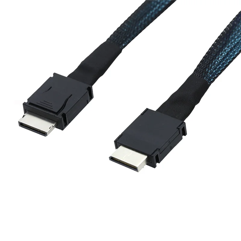 HJ-For Pcie Oculink SFF 8611 4I To Mini SAS SFF-8611 4I Server Super Speed Cable Data Extension Male To Male Data Transfer Cord