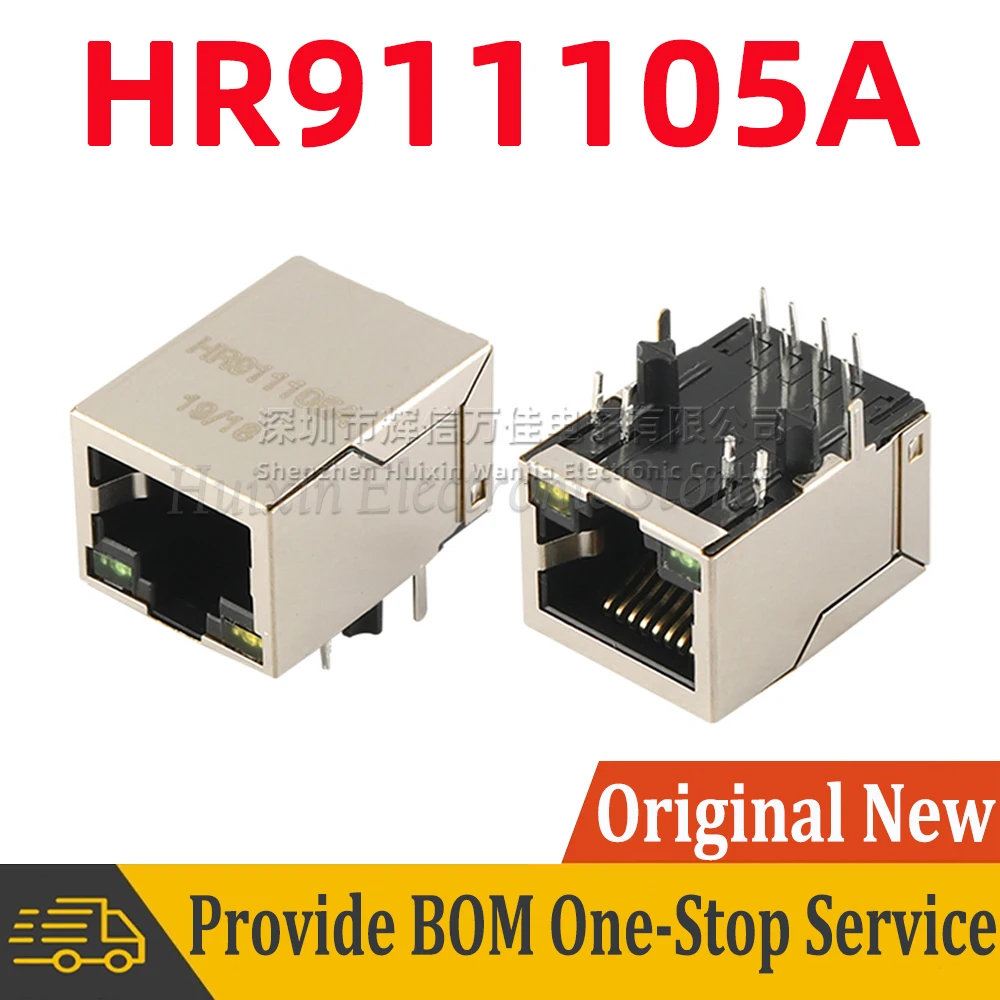 

5pcs HR911105A Single Port RJ45 Jack Connector Ethernet Interface Network Transformer 12 Pin Magnetics LED 100 Base-T HR911105