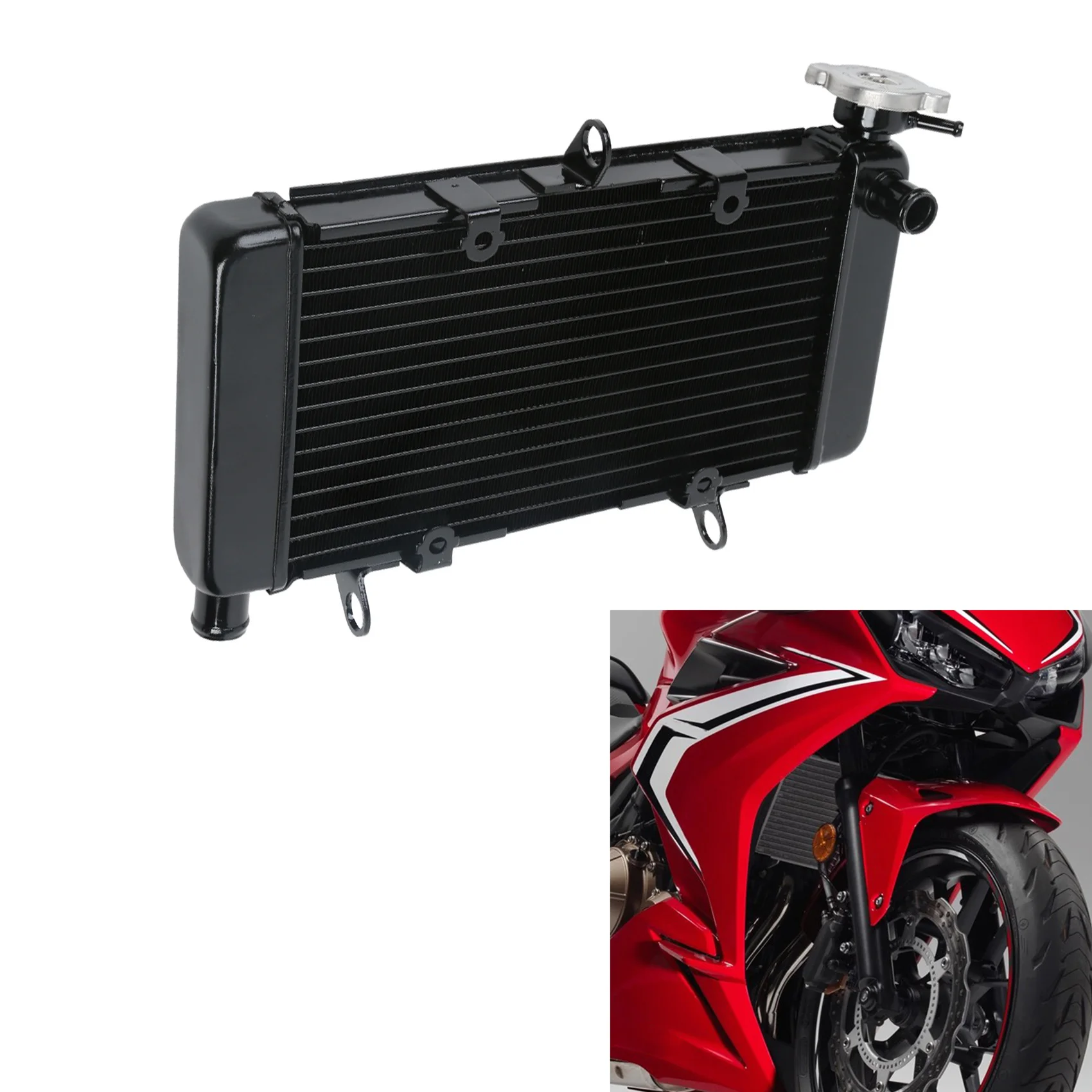 Bild 7: Motorrad schwarz Aluminium Kühler Kühler für Honda cb500x cbr500r 2015-2017 2016