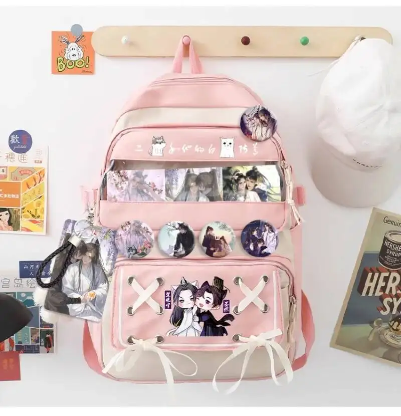 De Husky En Zijn Witte Kat Shizun Chu Wanning Mo Ran Cosplay Hoge Capaciteit Schooltas Bandage Knapzak Hanger Rugzak