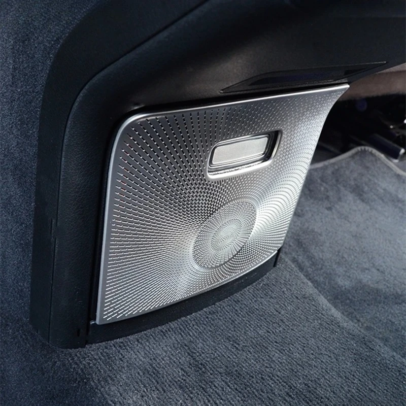Car Armrest Box Rear Below Anti-kick Loud Speaker Cover Trim Audio Stereo Sticker For Mercedes Benz GLE W167 GLS X167 2020-2021