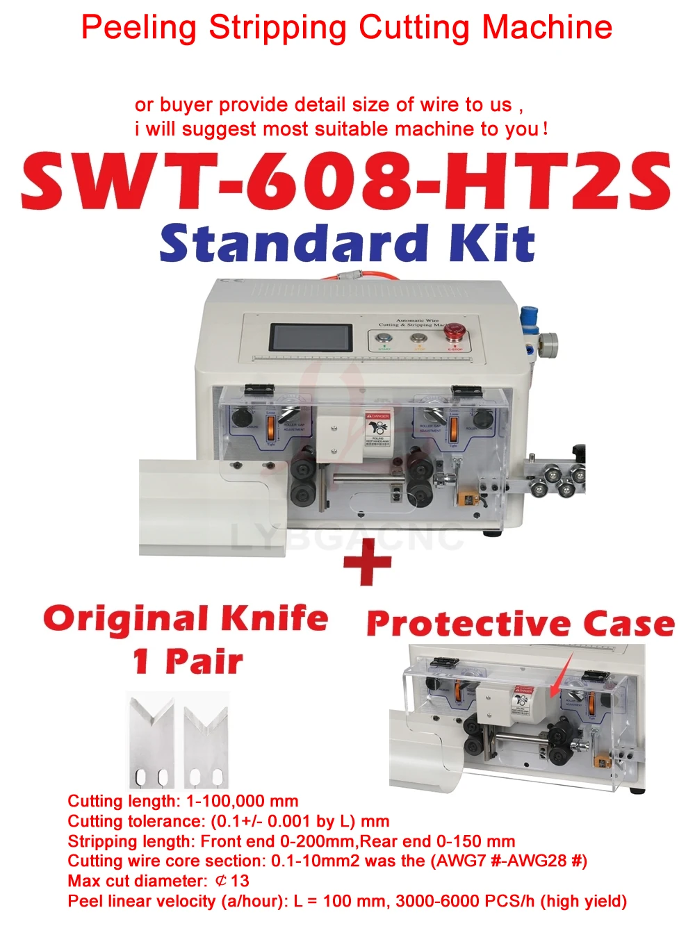 

Upgraded SWT-608-HT2N HT2S Peeling Stripping Cutting Machine For Computer Automatic Wire Strip Stripping Machine 0.1-10mm