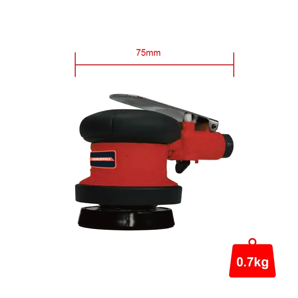 AEROPRO AP7333 LightWeight 3 Inch Pneumatic air Powered Palm Sander with Rubber Comfortable Grip for DIY Grading
