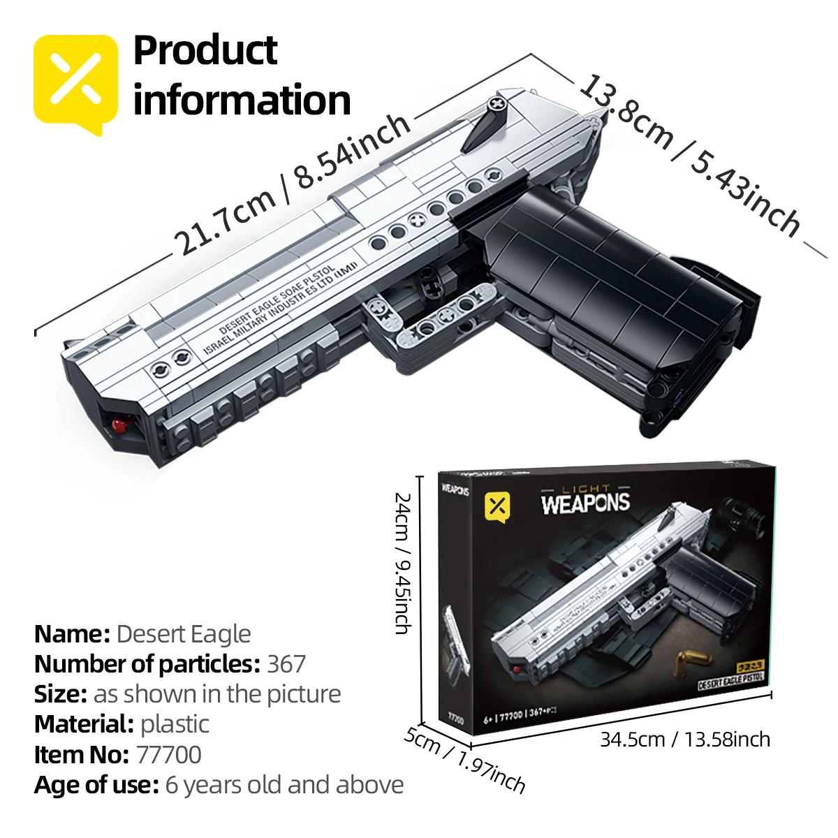 مجموعة مكعبات بناء مسدس مكونة من 375 قطعة لعبة بناء عسكرية قابلة للرماية كهدية للهالوين للأطفال والكبار #6