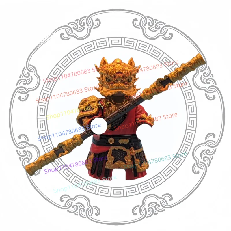 

MOC Black Myth Destiny Lion Dance Set Кукла Строительные блоки Аниме Игровая сборка Модель Детская игрушка Орнамент Праздничный подарок
