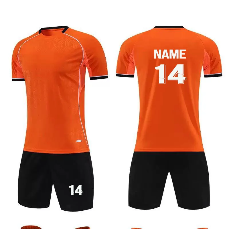 Children Adult Football Jerseys Boys and girls Soccer Clothes Sets youth soccer sets training jersey suit Orange
