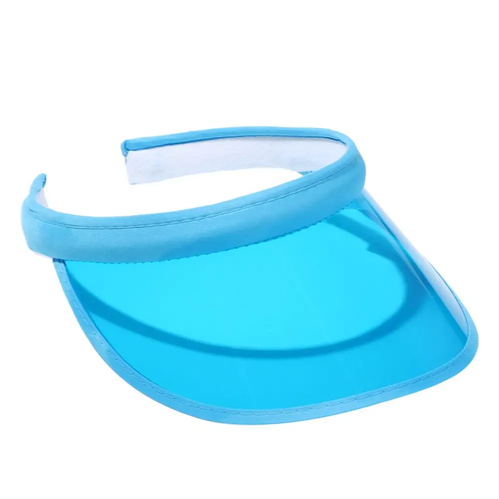 Fashion Summer Outdoor Sports Sun Protection Cap Unisex Clear Plastic Visor Hat Candy Color PVC Sunshade Hat UV Protection Hat