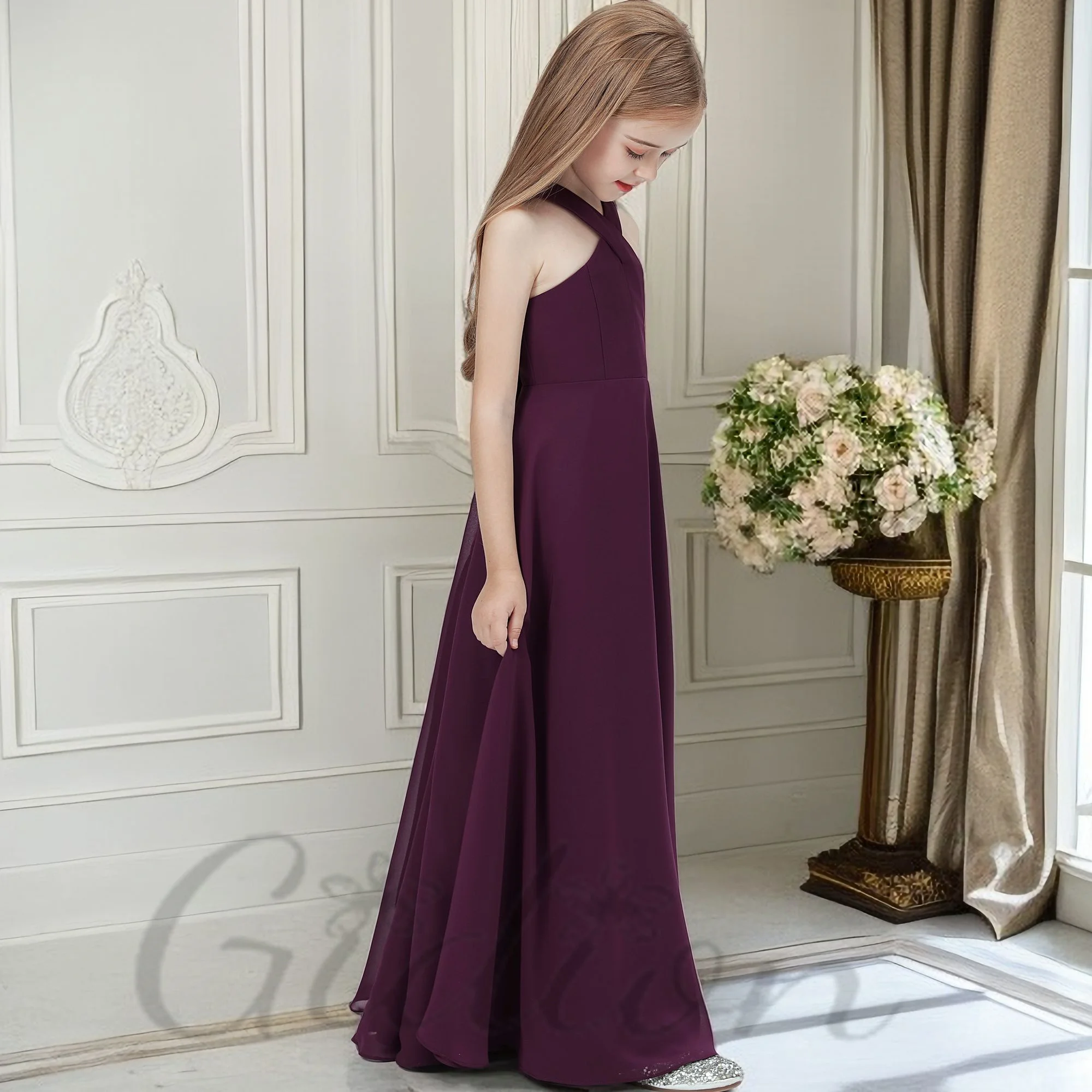 Junior Bridesmaid Dress For Children Wedding Festiviy Celebration Pageant Ball-Gown Birthday Evening Party Banquet Event Prom