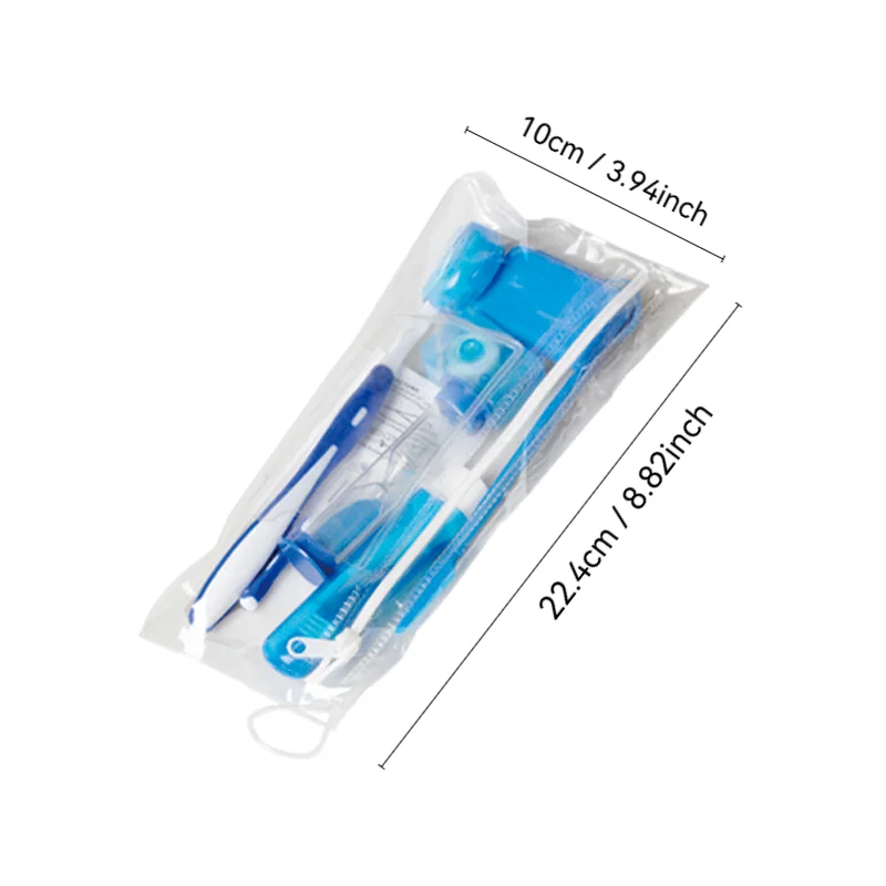 8Pcs Travel Orthodontic Oral Care Kit Foldable Toothbrush Interdental Brush Dental Floss Orthodontic Wax Oral Cleaning Braces Ca