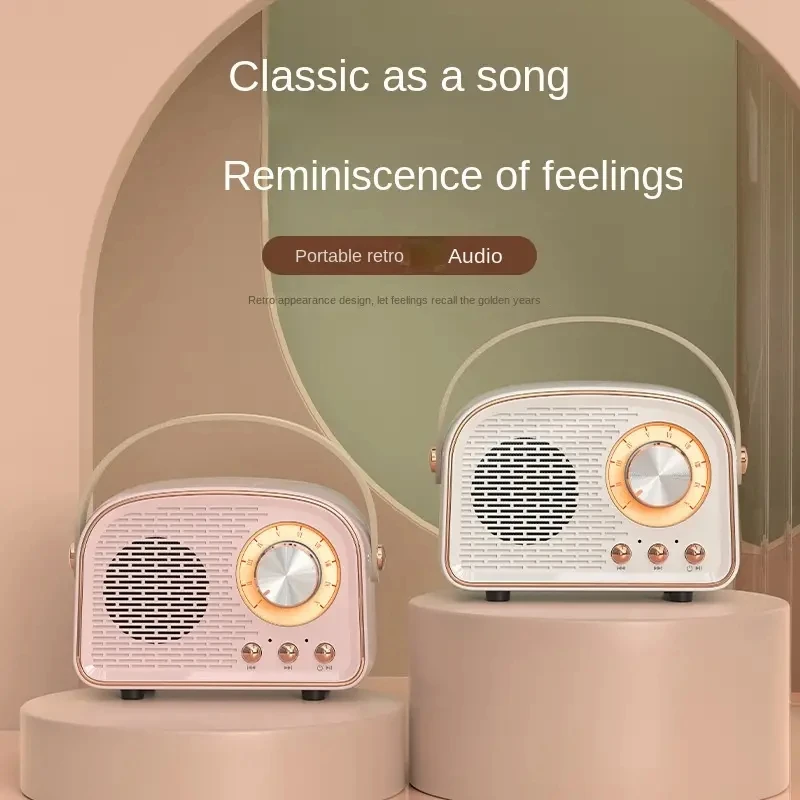

Pop Mini Altavoz Portátil Retro Con Bluetooth, Reproductor De MP3 Estéreo Inalámbrico Para Exteriores, Compatible Con Tarjeta TF