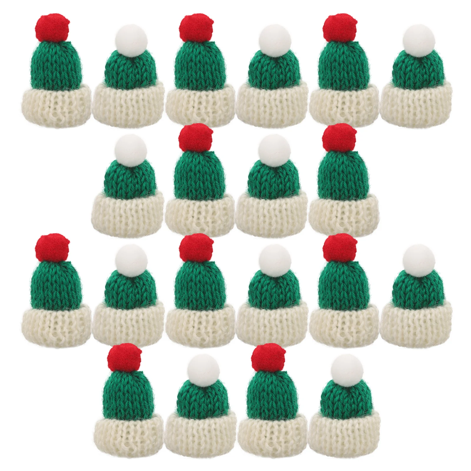 20 Pcs Material Woolen Beanie Knitting Cap Yarn Mini Snowman Hats Ornaments