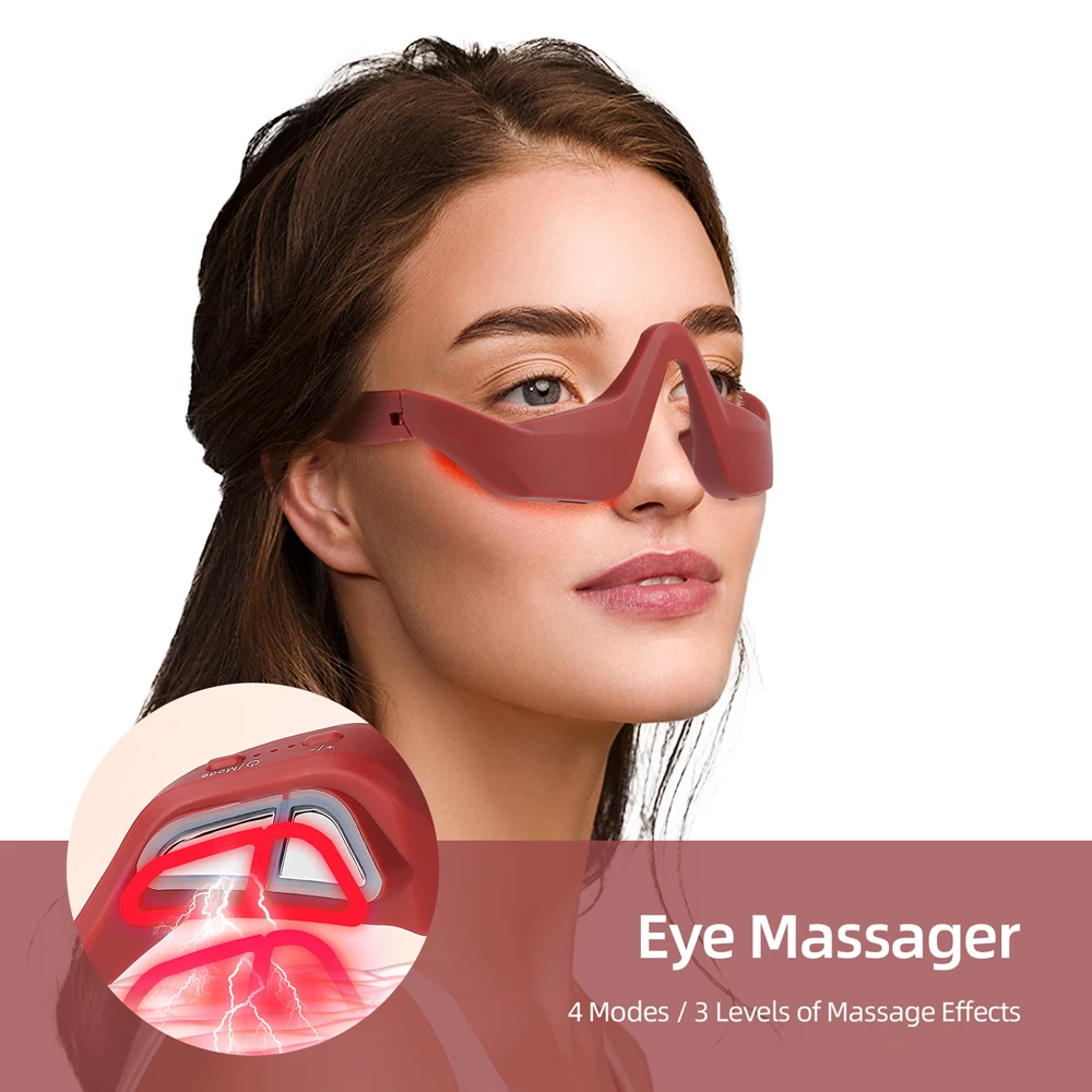 Oogmassageapparaat onder de ogen Ontspannen Vermoeidheid Bril Verlicht donkere kringen Gladde ogen Fijne lijn belleza Oogverzorging