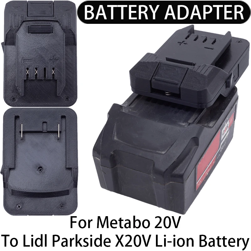 Battery Adapter for Lidl Parkside X20V Li-Ion Tools Converts to Metabo 20V Li-Ion Battery Adapter Power Tool Accessory