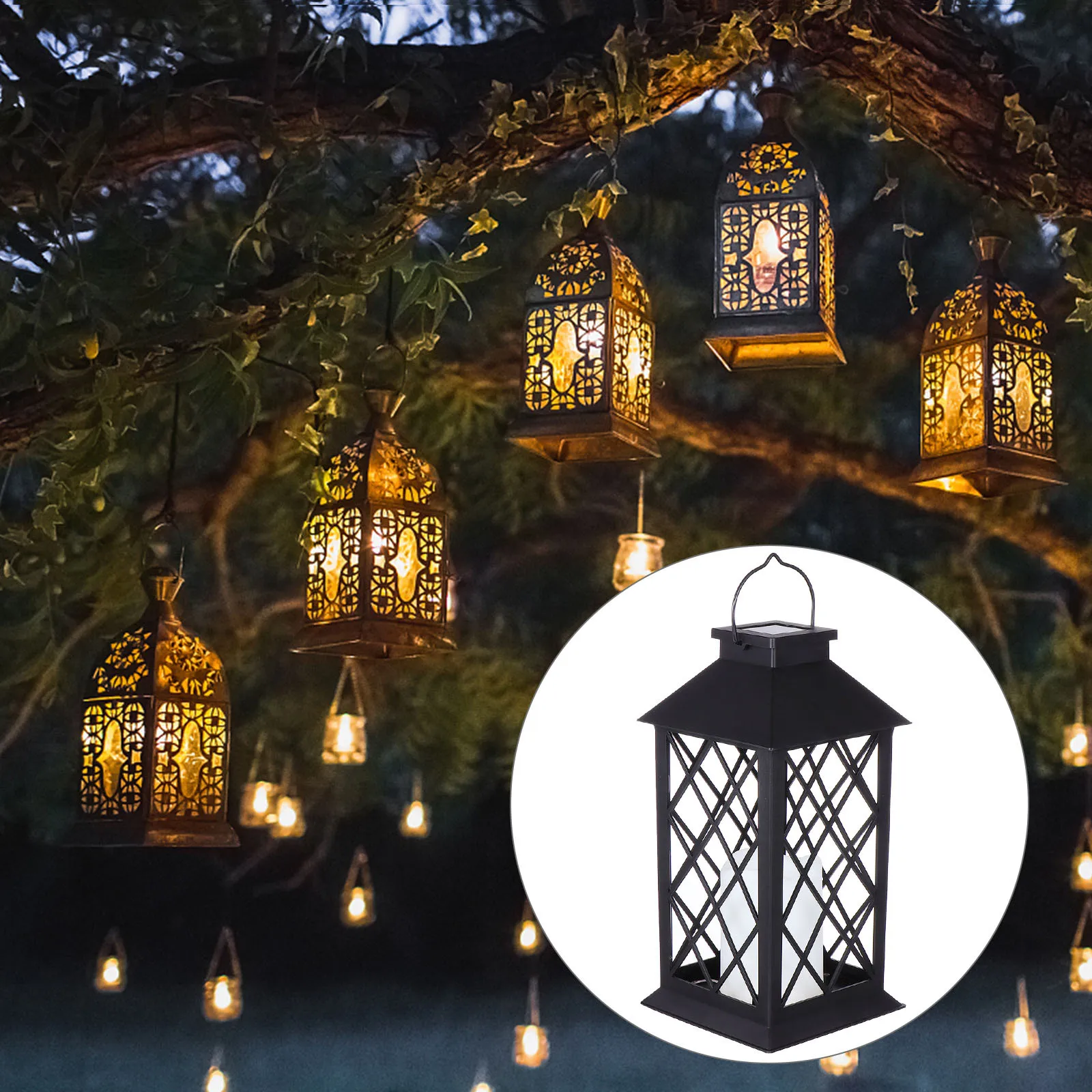 Linterna Solar de viento, diseño clásico exquisito, linterna Solar para exteriores, para Patio, pasillo, lámpara de pared sin llama, 1 Uds.