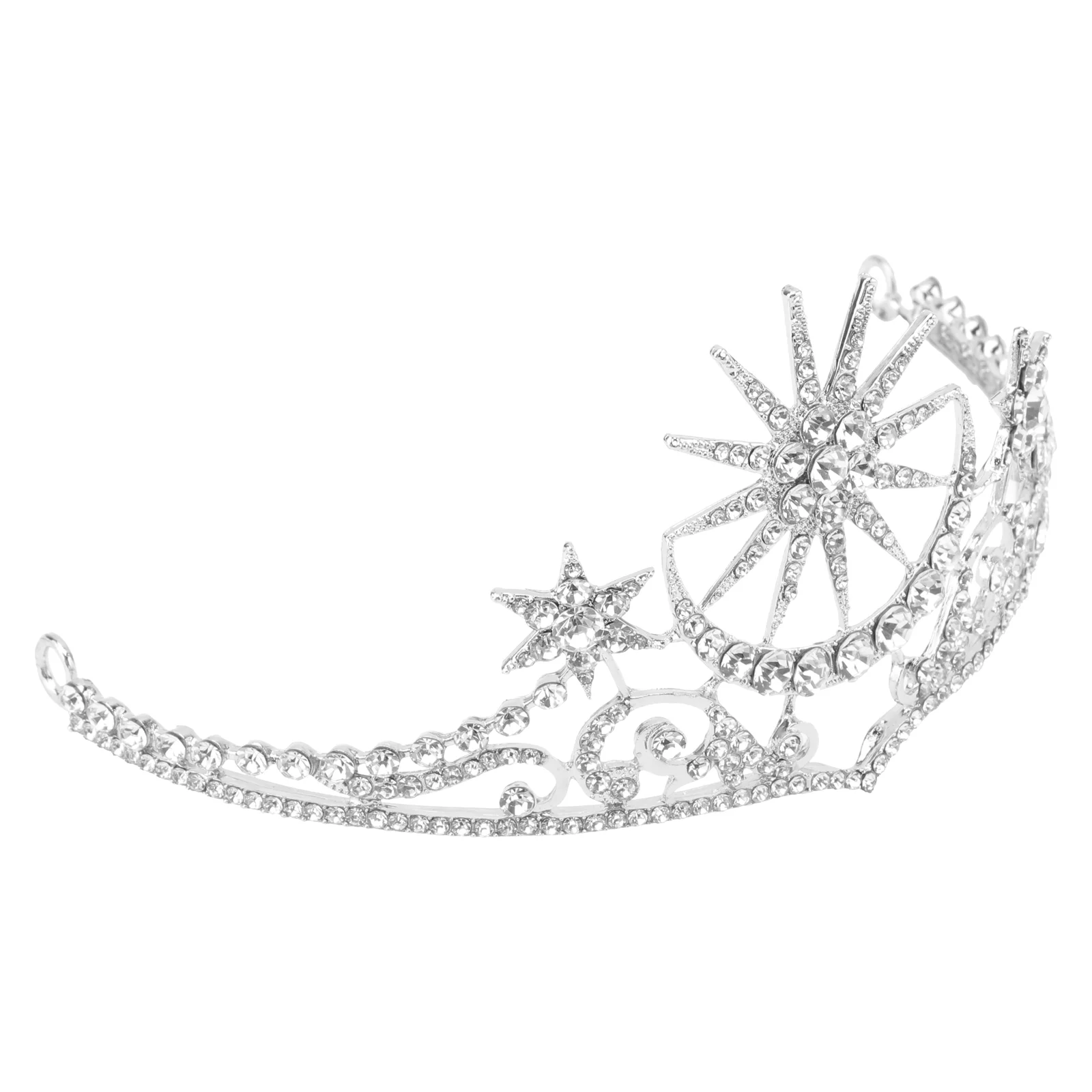 

Star Wedding Crown Bridal Choker Necklace for Women Tiara Hair Accessories Silver