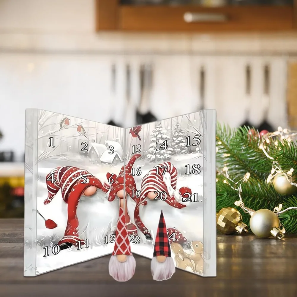 

Christmas Gnome Countdown Calendar Festive Ornaments for Kids and Adults Countdown Calendar Dwarf Dolls Ornaments