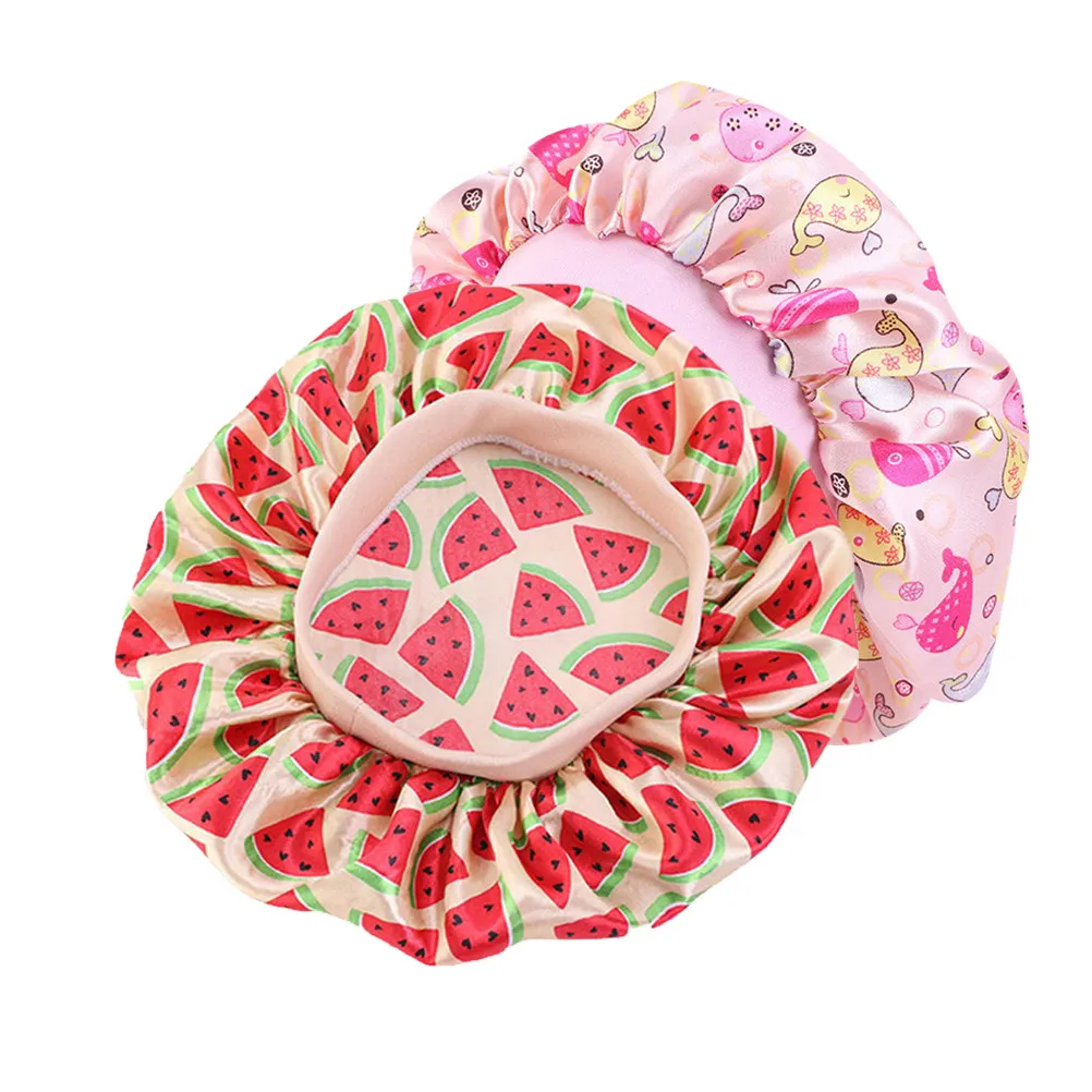 

4Pcs Children Sleeping Caps Soft Breathable Satin Night Hats for Babies Hair Care Prevent Knotting Falling Out Pillowcase