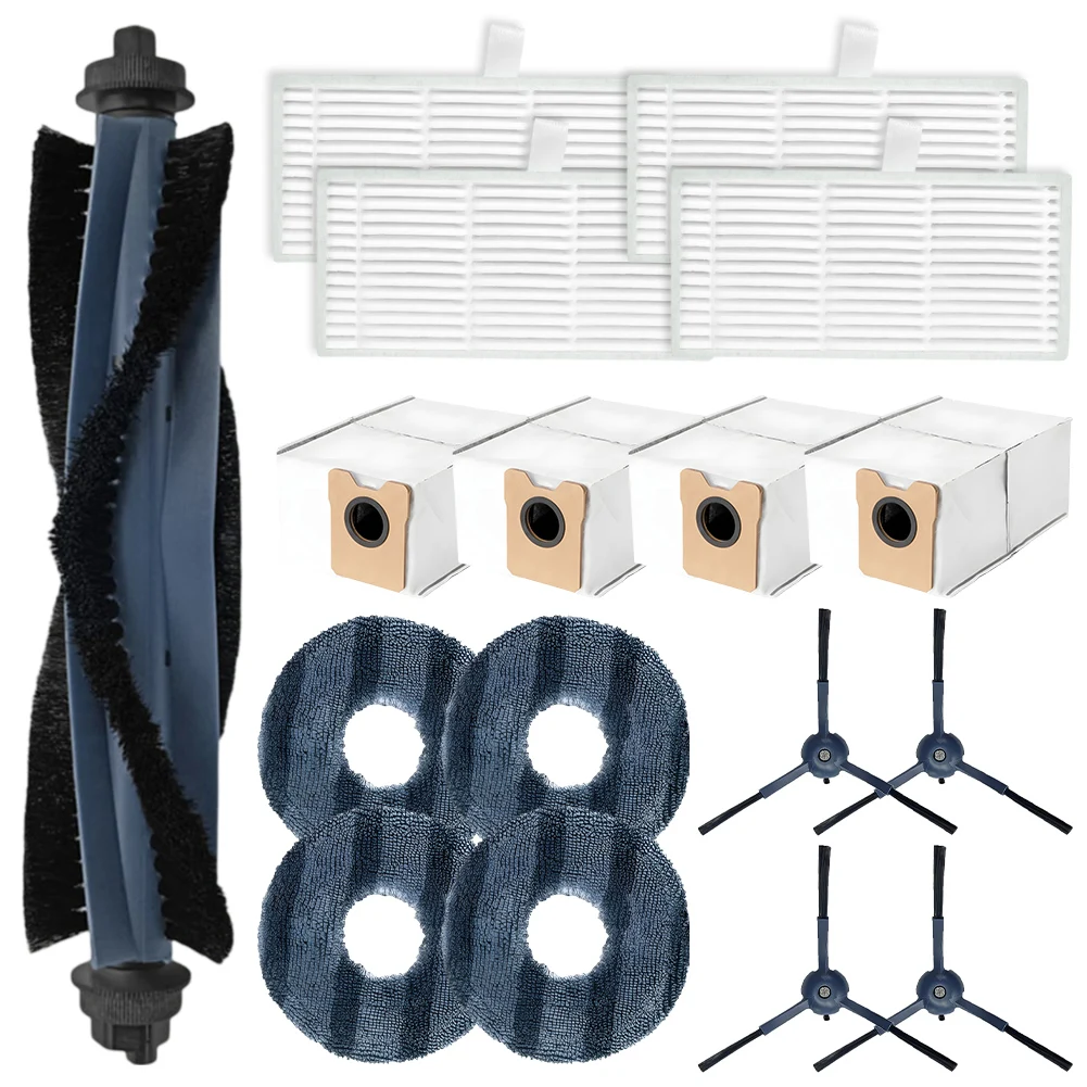 Robot Vacuum Replacement Kit For Omni C20 - Main Brush, Side Brushes, Filters, Mop Cloths, Dust Bags Set