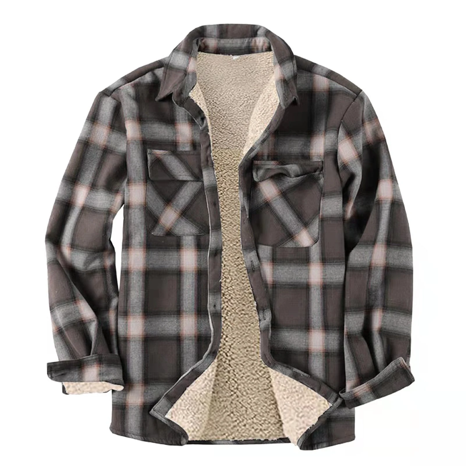 

Men's Cotton Jacket for Casual Fleece Lined Flannel Shirts for Vacation Fall Winter Spring