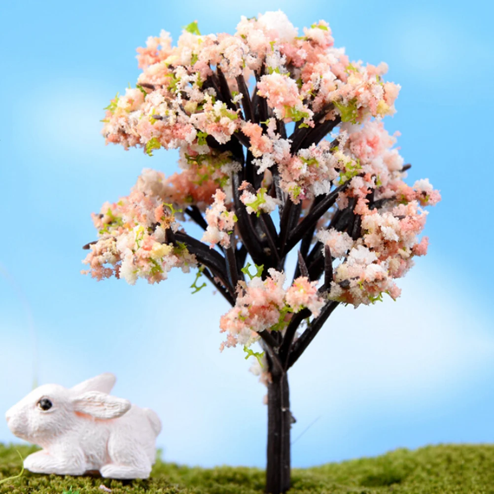Pohon untuk miniatur peri ornamen taman rumah boneka Pot tanaman Figurine DIY kerajinan