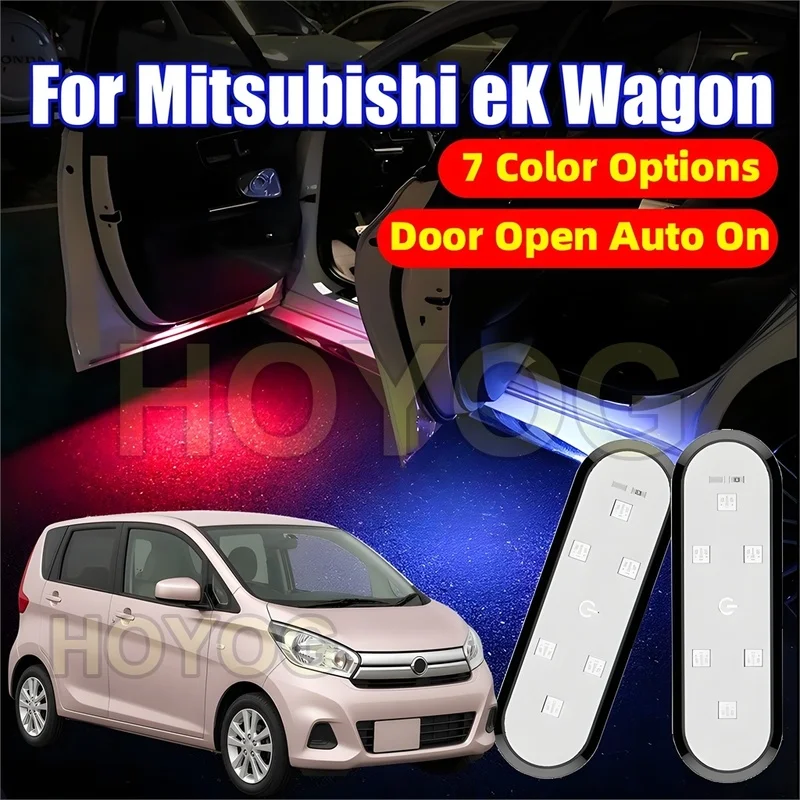 Fit for Mitsubishi eK Wagon 2013-2019 Wireless Car Door Welcome Light for Puddle Lighting with a USB Rechargeable Battery