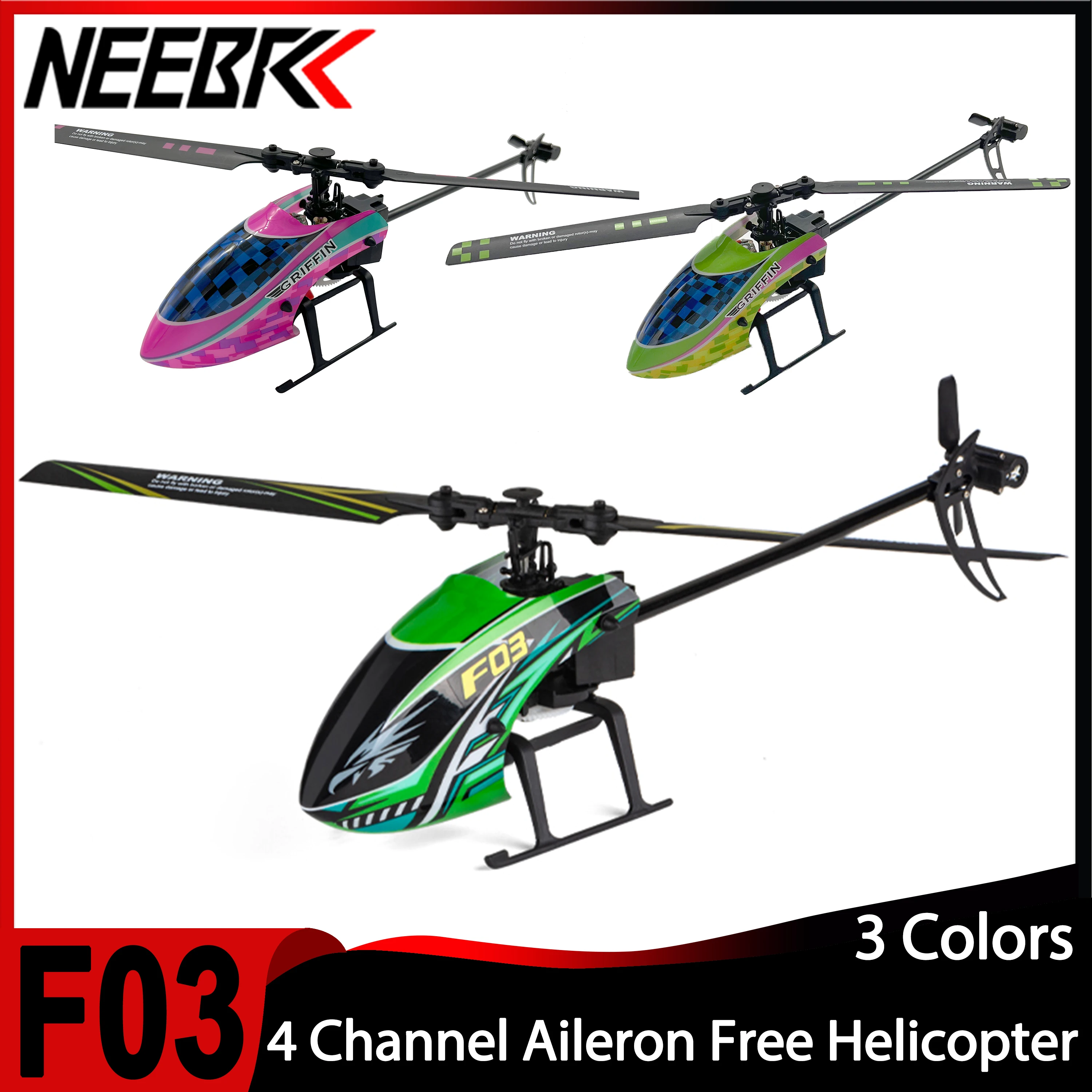 

NEEBRC F03 Air Pressure Fixed Altitude 4CH 4 Channel Aileron Free Helicopter 2.4G Remote Control Crash Resistant Aviation Model