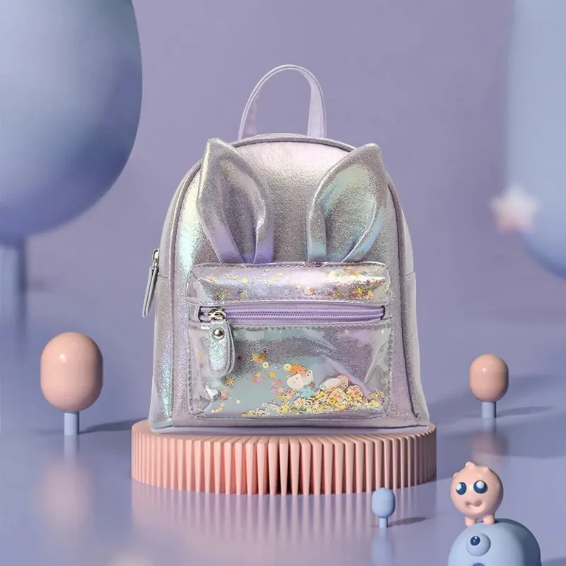 Nuovo zaino Casual Color caramella per bambini grande coda gatto simpatico cartone animato orecchio di coniglio bambini zaino alla moda borsa da scuola di moda