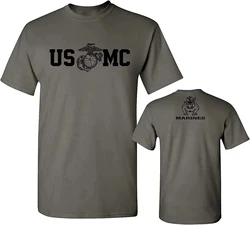 メンズミリタリーショートスリーブTシャツ,マリン,ブルドッグ,usmc,綿100%,ラウンドネック,カジュアル,動物の体から選択,夏