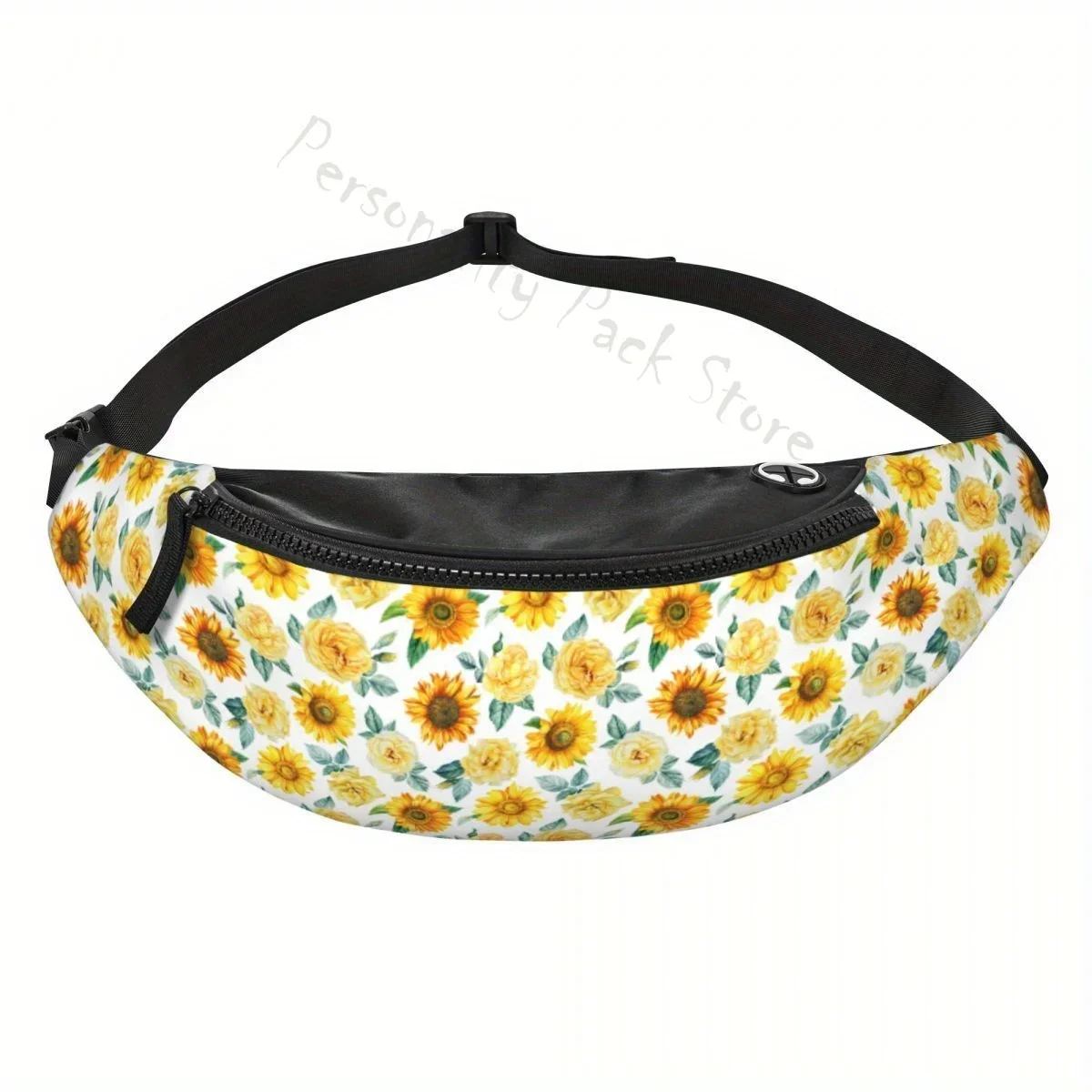 Riñonera con flores de girasol para hombre y mujer, bolso de cadera de gran capacidad, resistente al agua, para viajar, ciclismo, correr, senderismo