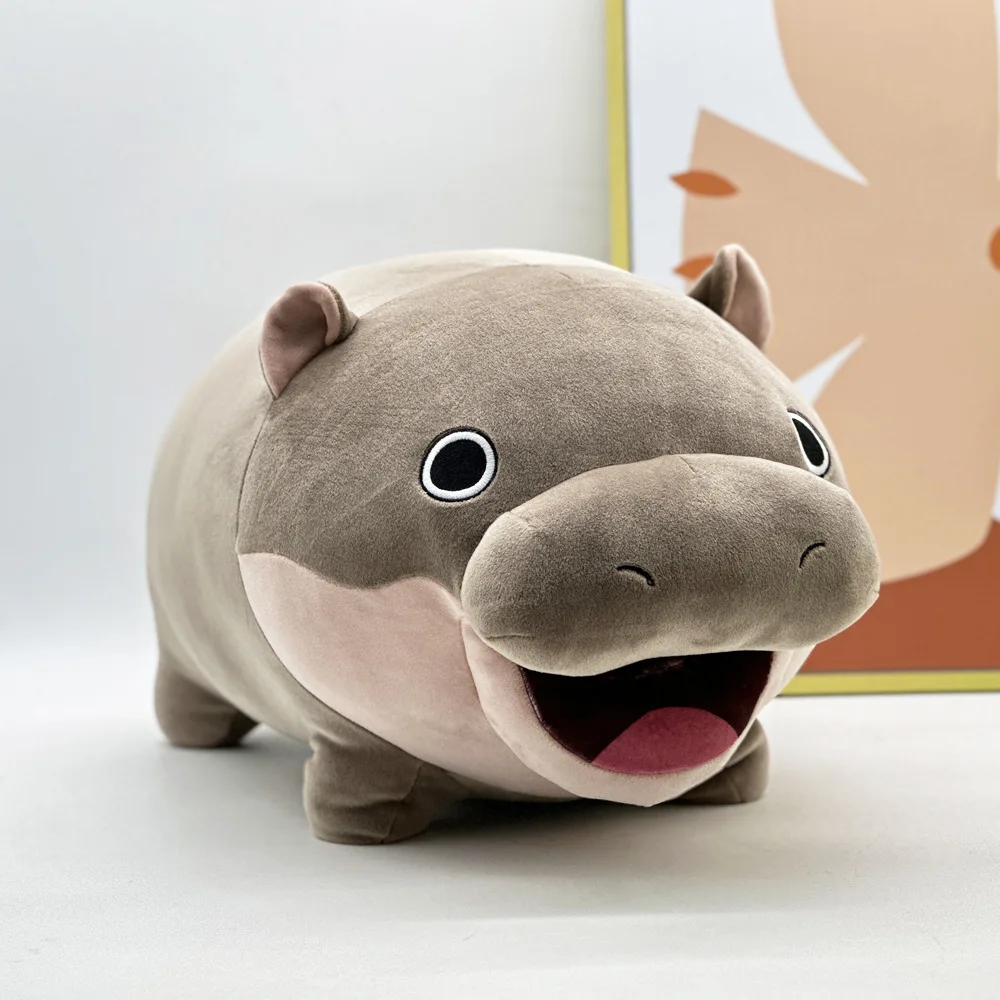 Moo Deng Plush Toys Cute Soft Stuffed Cushion Cartoon Hippopotamus Pillow Home Decor Dolls For Kid Girl Birthday Christmas Gift