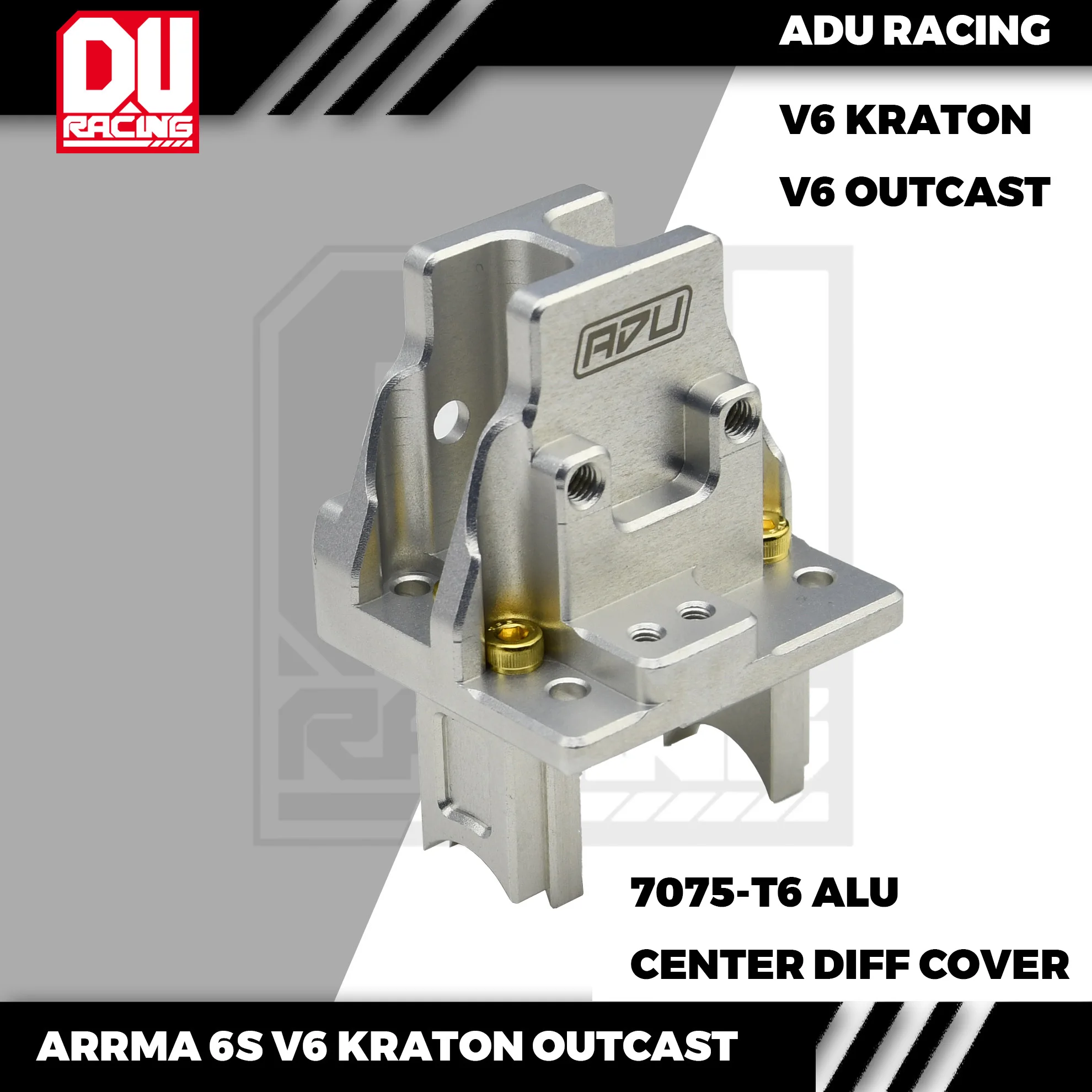 ADU Racing CENTER DIFF GEAR COVER CNC 7075 T6 ALUMINUM FOR ARRMA 6S V6 KRATON OUTCAST