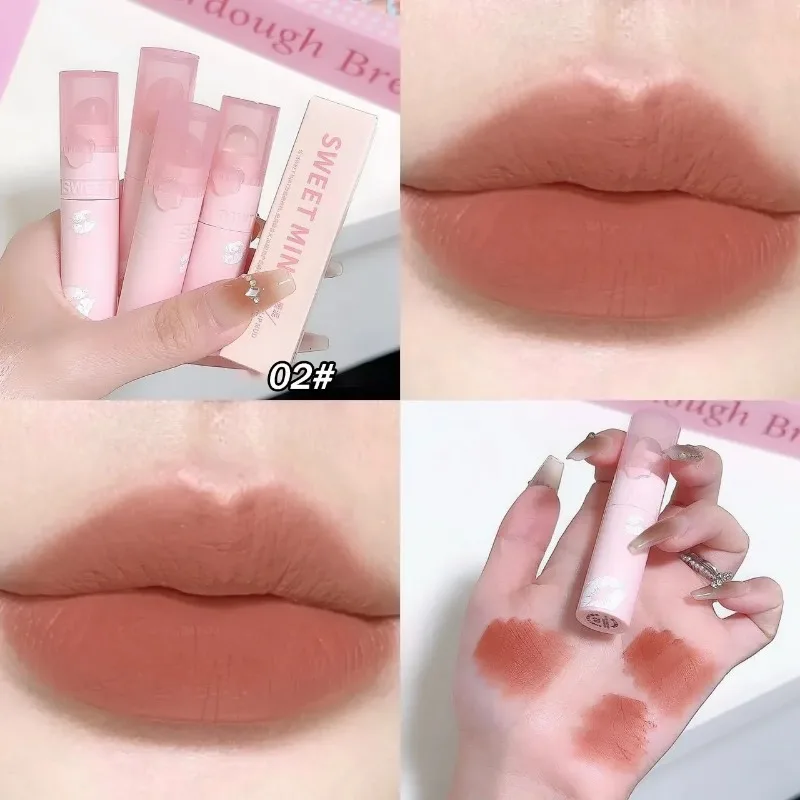 Matte Samt Lip Schlamm Gesicht Erröten Multi-verwenden Lippenstift Mit Silikon Lippen Pinsel Wange Tönung Pigment Mousse Koreanische make-up Für Wange