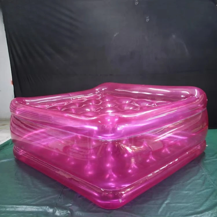 

Удивительный розовый прозрачный надувной матрас из ПВХ, надувная игрушка для бассейна, надувной матрас для сна