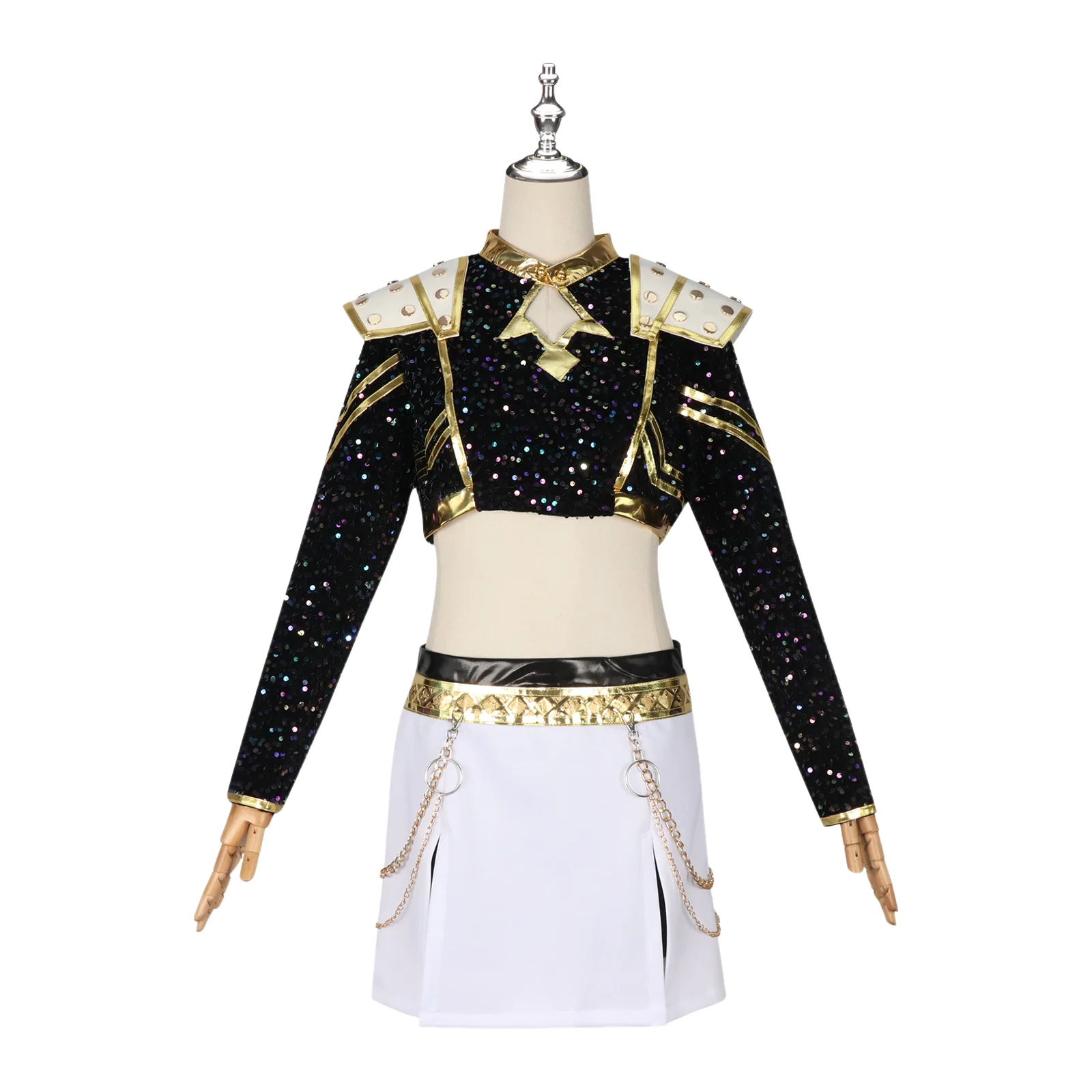 

K-Pop X/hunter Costumes Korean Idol Black Gold Outfits Performance Suit Movie Zoey Performance Costume Fancy Dress