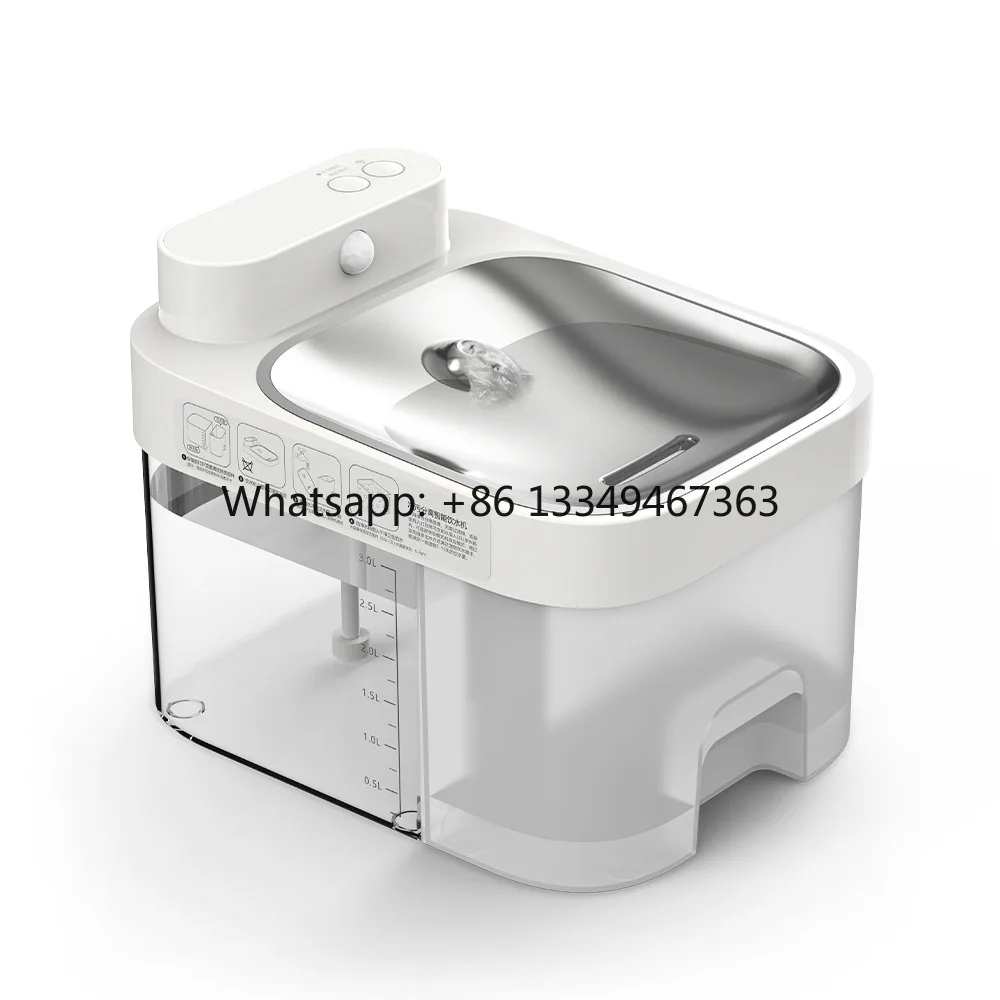 Electric Cordless Water Fountain with Ultrafiltration and Radar Smart Sensor Metal Pet Water Dispenser