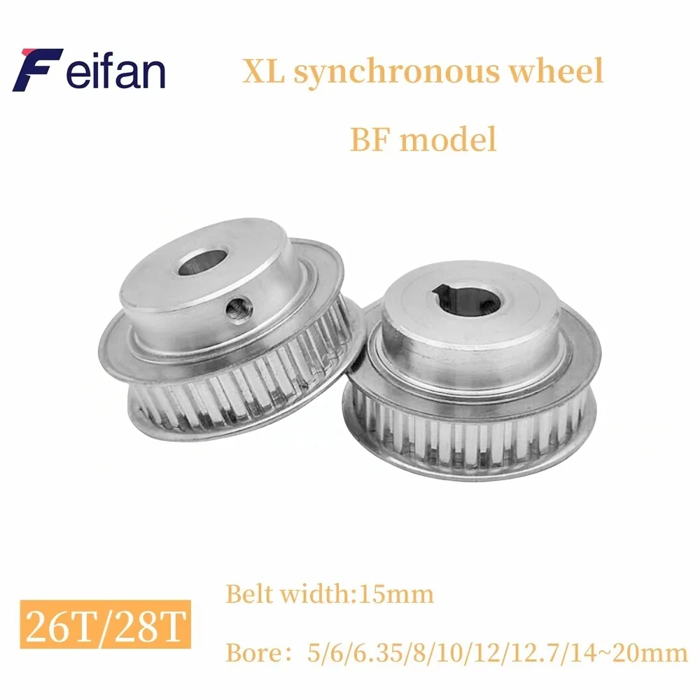 

XL Synchronous Pulley BF Type, 26 Teeth 28Teeth XL timing belt gear , Belt width:15mm, Inner Hole 5mm-20mm XL Timing gear,