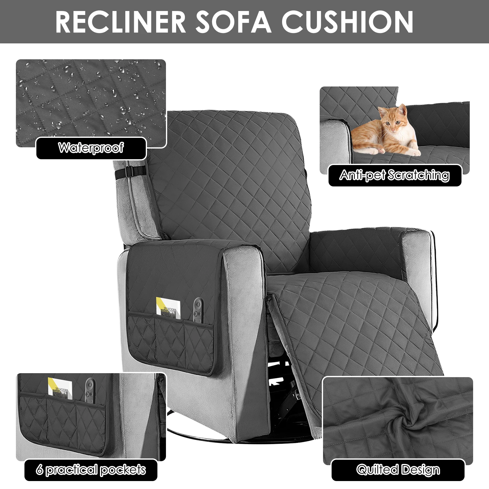 Anti-slip Recliner Chair Cover - Washer Toss Set ulasan dan harga