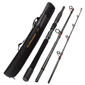 1.8m 2.1m 2.4m Quality Boat Saltwater 40T Carbon Fishing Rod 30-50Lb 3 Pce Surf Spinning Rod Lure 80-250g Travel Pole Free Bag 1