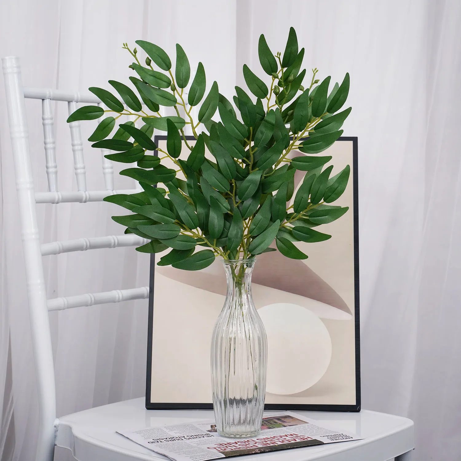 Artificial Green Plant Fake Eucalyptus Leaf Flower Arrangement Accessories Simulated Table Wedding Home Decoration Fake Flowers