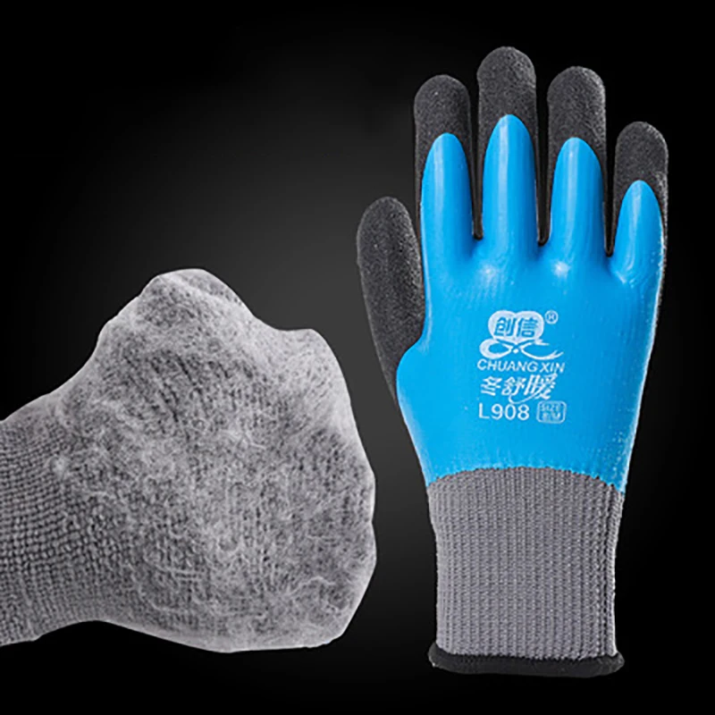 Luvas de proteção de veludo à prova de frio unisex, desgaste, windproof, anticongelante, armazenamento a frio térmico, esporte ao ar livre,-30 graus