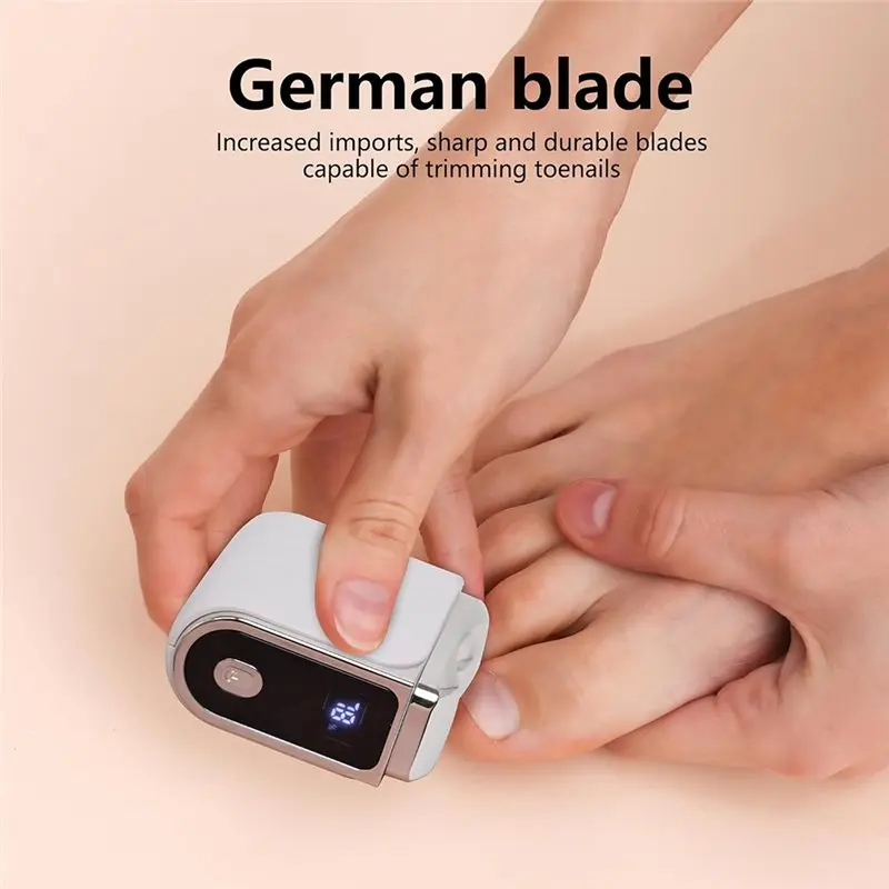 MACH-LED Light Nail Clipper, Electric Automatic Nail Trimmer With Digital Display, 3 Speed Settings, USB Rechargeable