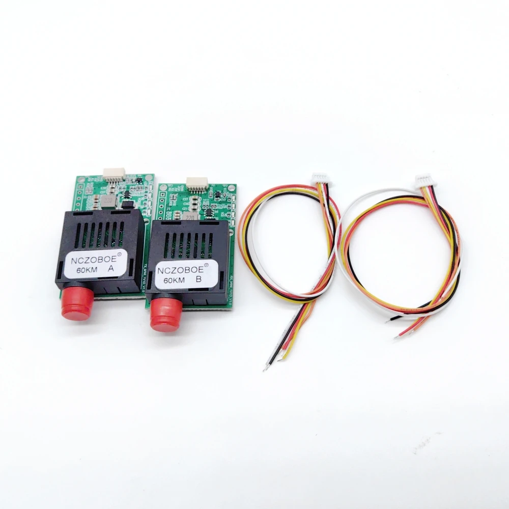 NCZOBOE Sky/Ground Optical Transceiver Module DC5.5-26V FC RX/TX/AV/VCC/GND Interface to Fiber Optical Module Terminal Equipment