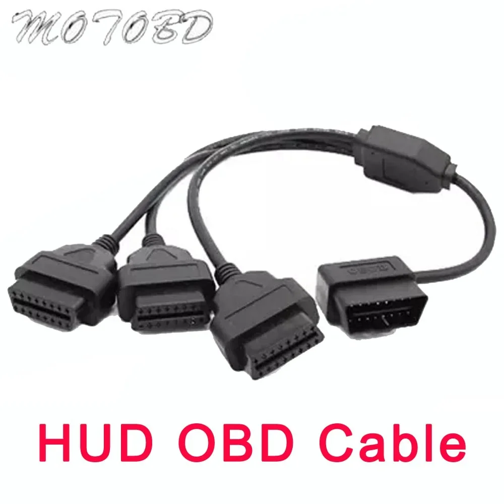 50CM Cable HUD OBD Cable One Male To 3 Female Extension Cable 3 In 1 OBDII OBD-II OBD 2 OBD2 16 Pin Car Diagnostic Adapter