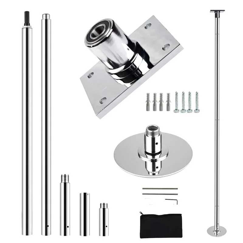 

45mm Stripper Dancing Pole Drilling Top Base Studio Dance Spinning Static Height Adjustable Dance Pole Portable Fitness Pole
