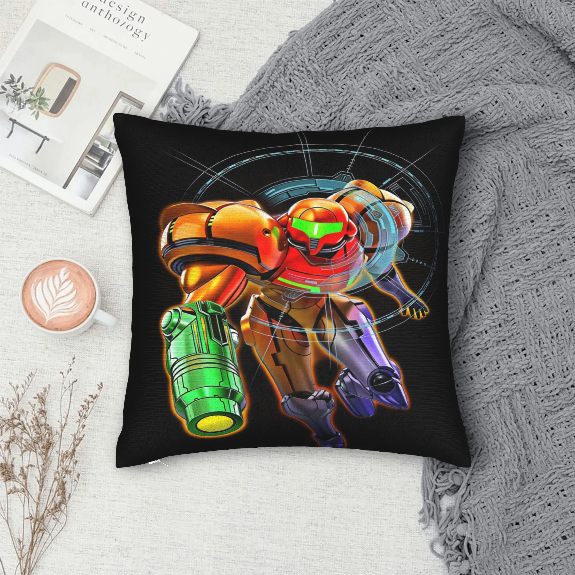 Metroids Hero Game Samus Pillow Case  Soft Pillow Cover Novelty Cushion Cover For Living Room Bed Chair
