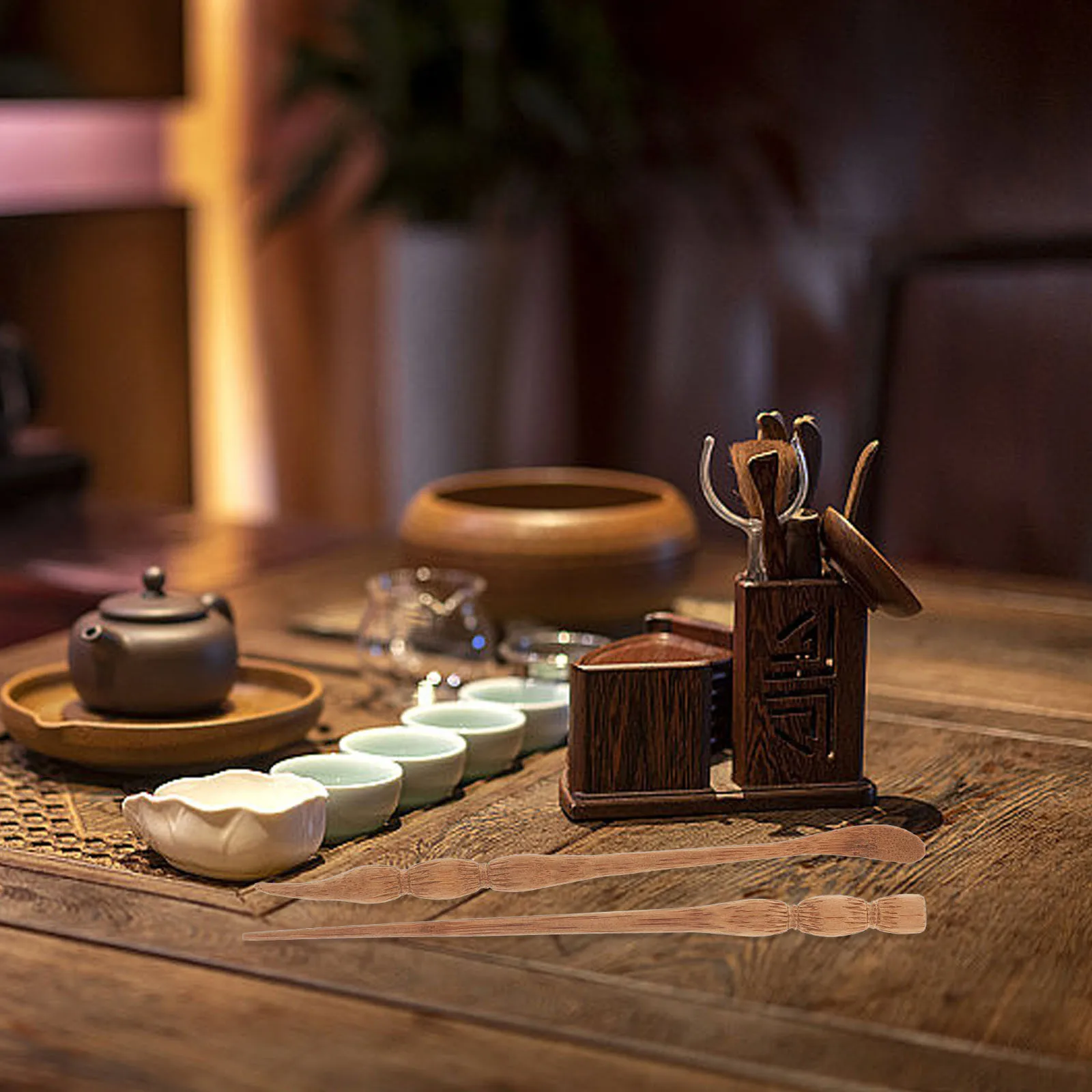 

1Set Delicate Bamboo Tea Scoop and Needle Set Multi-Function Portable Tools for Kung Fu Tea Art Home Accessory Supplies