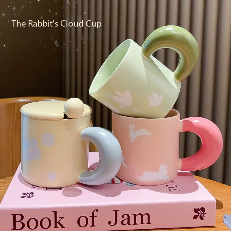 

DrinkwareIns style creative water cup for girls with high-value ceramic cup mug high-end souvenir gift cup for children students